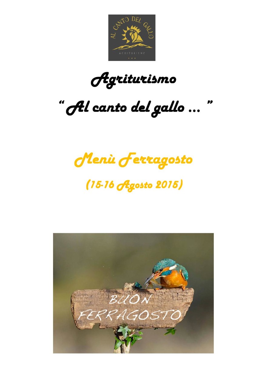 Menù Ferragosto 15 – 16 Agosto 2015 ( pag. 1 )