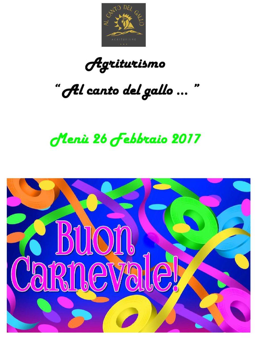 Menù Carnevale 26 Febbraio 2017 ( pag.1 )